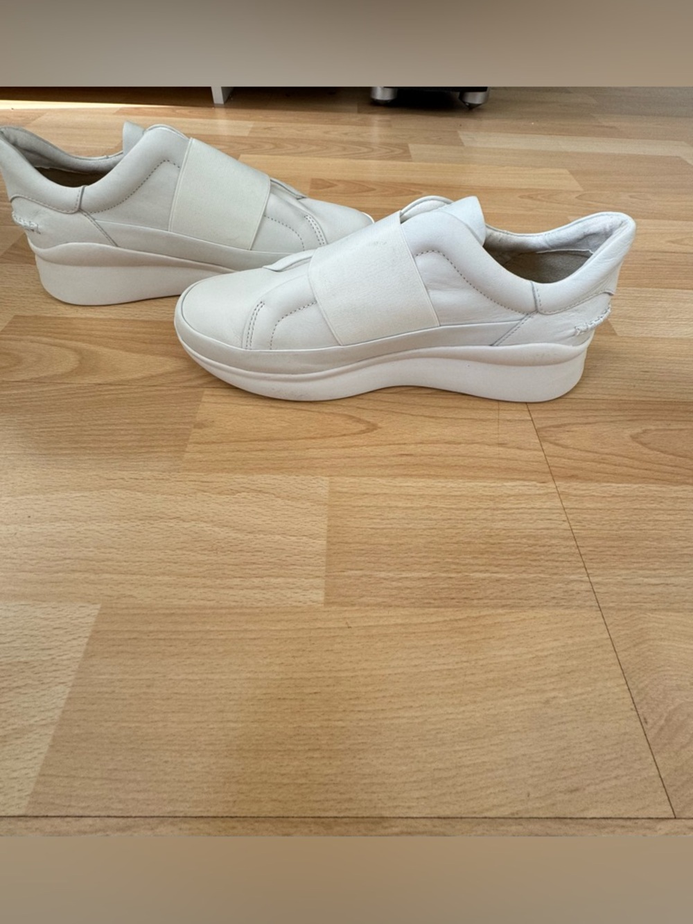 UGG Women’s White Slip-On Platform Sneakers with Elastic Strap
